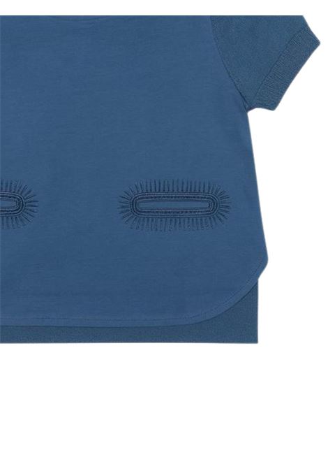 T-shirt neonata blu in cotone STELLA MC CARTNEY | 400474/FIBLU